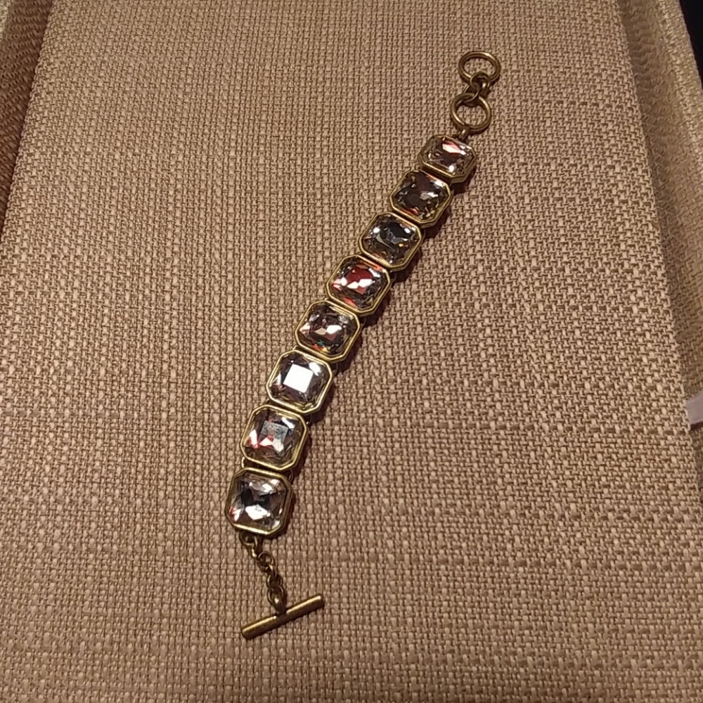 Retro Glam Square-Cut Crystal Bracelet